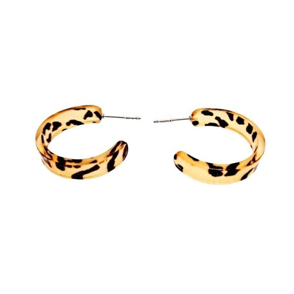 💖 2/$30 Leopard small open hoop resin animal print Resin casual earrings - Picture 13 of 13